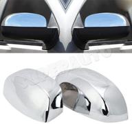 🔝 3-layers shiny chrome plated top half mirror covers - compatible with 2007-2014 silverado gmc sierra 1500 2500 3500 hd tahoe avalanche suburban yukon yukon xl cadillac escalade esv logo