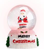 🎅 magical christmas snow globe with color changing lights, swirling water glitter and santa decorations - perfect crystal ball for kids logo