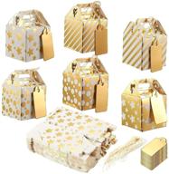 36-pack small metallic gold paper treat 🎁 boxes, party supplies (2 x 2 x 2 inches) logo