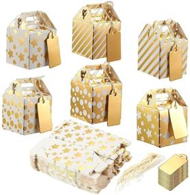 img 4 attached to 36-пакет маленьких коробочек из металлизированной бумаги с золотым цветом для подарков, праздничные принадлежности (2 x 2 x 2 дюйма)