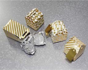img 2 attached to 36-пакет маленьких коробочек из металлизированной бумаги с золотым цветом для подарков, праздничные принадлежности (2 x 2 x 2 дюйма)