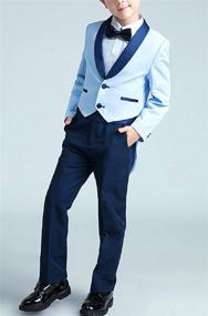 img 1 attached to Turquoise Classic Tuxedo Jackets Christmas Boys' Clothing for Suits & Sport Coats
