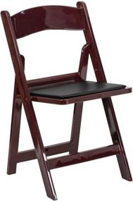 img 2 attached to Folding Chair Red Mahogany Resin - Flash Furniture Hercules Series - Events Chair with 1000LB Weight Capacity - Lightweight & Comfortable