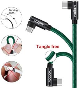 img 2 attached to Vodbov Right Angle USB C Cable Braiding 3 Pack (4Ft 6Ft 10Ft) Type C Cable USB 90 Degree Fast Charging For Samsung Galaxy S20 S10E Note10