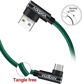 img 1 attached to Vodbov Right Angle USB C Cable Braiding 3 Pack (4Ft 6Ft 10Ft) Type C Cable USB 90 Degree Fast Charging For Samsung Galaxy S20 S10E Note10