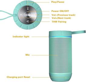 img 3 attached to 🔊 COMISO Водонепроницаемые Bluetooth динамики - Портативная колонка с 24-часовым временем воспроизведения: Превосходное качество звука для кемпинга, пляжа, спорта, вечеринки у бассейна, душа (мята)