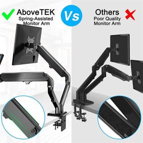 img 2 attached to 🖥️ AboveTEK Dual Monitor Stand - Fully Adjustable Gas Spring Double Arms for 17"-27" Screens - 75/100mm VESA Mount - LCD Heavy Duty Desk Stand for 2 Monitors - Holds up to 15.4lbs - Black