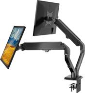 🖥️ abovetek dual monitor stand - fully adjustable gas spring double arms for 17"-27" screens - 75/100mm vesa mount - lcd heavy duty desk stand for 2 monitors - holds up to 15.4lbs - black логотип