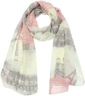 🧣 ztl women's gaze de paris print silk chiffon neck scarf - lightweight & elegant long shawl logo