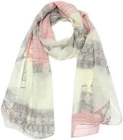 img 2 attached to 🧣 Ztl Women's Gaze De Paris Print Silk Chiffon Neck Scarf - Lightweight & Elegant Long Shawl