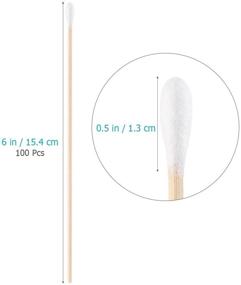 img 1 attached to 👂 ROSENICE 100Pcs Cotton Swabs with Long Wood Handle - Medical Grade Ear Cleaning and Wound Care Buds - Sanitary Round Cotton Tip Swab