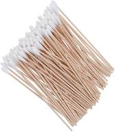 👂 rosenice 100pcs cotton swabs with long wood handle - medical grade ear cleaning and wound care buds - sanitary round cotton tip swab logo