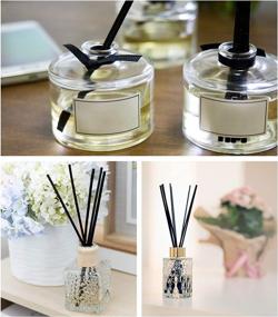 img 2 attached to 🍃 Exquiss 120 Pcs Reed Diffuser Replacement Sticks Set - Natural Wood Rattan & Black Fiber Refill Sticks, 10" x 4mm