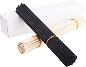 img 4 attached to 🍃 Exquiss 120 Pcs Reed Diffuser Replacement Sticks Set - Natural Wood Rattan & Black Fiber Refill Sticks, 10" x 4mm