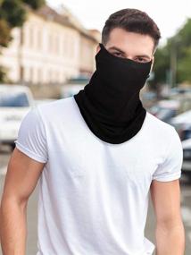 img 1 attached to 🧣 Ultimate UV Protection: 6-Piece Ice Silk Face Cover Scarf with Ear Loops for Men and Women