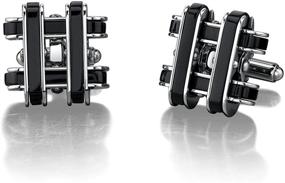 img 3 attached to Peora Stainless Steel Cufflinks Black