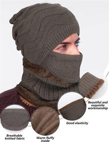 img 3 attached to Winter Knitted Beanie Warmer Gaiter