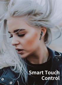 img 3 attached to 🎧 Водонепроницаемые беспроводные наушники True Wireless TWS - Bluetooth 5.0 наушники с встроенным микрофоном, стереозвуком, кнопочным управлением, IPX8, режимом одиночного/двойного и временем воспроизведения 40 часов.