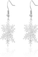 🎄 rarelove lightweight christmas snowflake dangle earrings for women girls - silver plated alloy holiday accessories logo