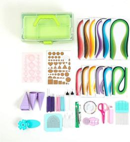 img 3 attached to 🎨 Quilling Kits - Tools, Supplies & Green Paper Strips for Paper Quilling in a Storage Toolbox