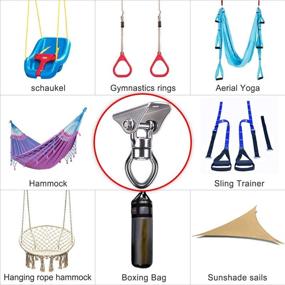 img 1 attached to 🪚 SELEWARE Silent Bearing Swing Hanger: Heavy Duty 360° Rotate Swing Swivel Hook with 1200LB Capacity - Ideal for Wooden & Concrete Playgrounds, Yoga Hammock Chairs, Rope Punching Bags, Porch Swing Sets