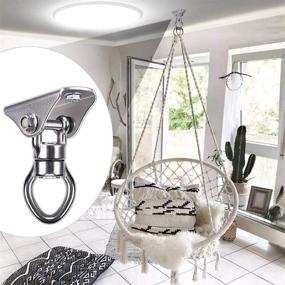 img 2 attached to 🪚 SELEWARE Silent Bearing Swing Hanger: Heavy Duty 360° Rotate Swing Swivel Hook with 1200LB Capacity - Ideal for Wooden & Concrete Playgrounds, Yoga Hammock Chairs, Rope Punching Bags, Porch Swing Sets