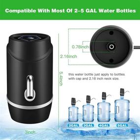 img 1 attached to 💧 Electric Drinking Water Pump Portable Water Dispenser, Universal USB Charging Water Bottle Pump for 2-5 Gallon, with 2 Silicone Tubes - 5 Gallon Water Dispenser