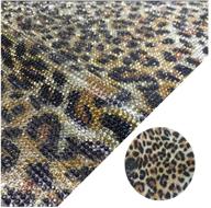 🐆 20x24cm crystal rhinestones sticker for car decoration - diy self-adhesive glitter gem stickers, auto vehicle interior decor, leopard print design logo