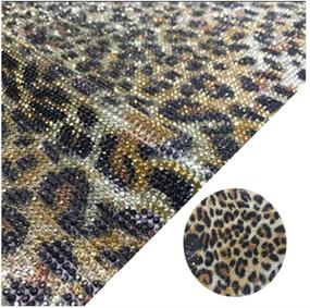 img 4 attached to 🐆 20x24CM Crystal Rhinestones Sticker for Car Decoration - DIY Self-Adhesive Glitter Gem Stickers, Auto Vehicle Interior Decor, Leopard Print Design