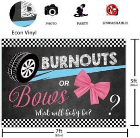 img 2 attached to 🎉 Funnytree 7x5FT Gender Reveal Backdrop Burnouts or Bows: Boy or Girl? Pink or Blue! He or She! Baby Shower Party Banner Decoration, Photography Background, Photobooth Supplies Prop