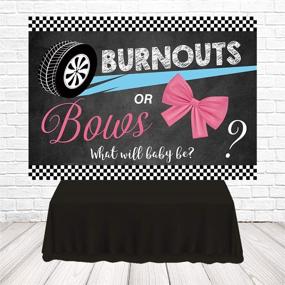 img 3 attached to 🎉 Funnytree 7x5FT Gender Reveal Backdrop Burnouts or Bows: Boy or Girl? Pink or Blue! He or She! Baby Shower Party Banner Decoration, Photography Background, Photobooth Supplies Prop