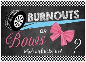 img 4 attached to 🎉 Funnytree 7x5FT Gender Reveal Backdrop Burnouts or Bows: Boy or Girl? Pink or Blue! He or She! Baby Shower Party Banner Decoration, Photography Background, Photobooth Supplies Prop