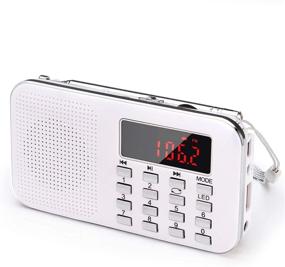 img 4 attached to Mini Portable Radio AM FM Pocket Radio With LED Flashlight Home Audio and Compact Radios & Stereos