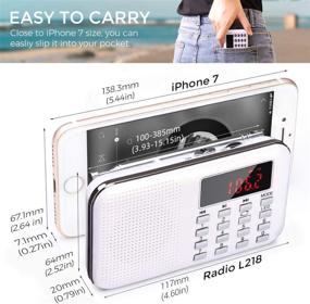 img 2 attached to Mini Portable Radio AM FM Pocket Radio With LED Flashlight Home Audio and Compact Radios & Stereos