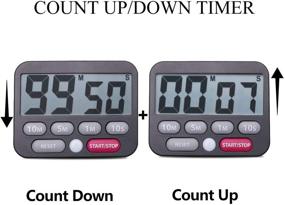 img 2 attached to 🕙 BRAPILOT Count Down/UP Digital Kitchen Timer with 3.3" LCD Display, Quick-Set Buttons (10M, 5M, 1M), Sound ON/Off, LED Flash Alert, Magnet & Stand - Ideal for Cooking, Classroom, Home Work, Fitness