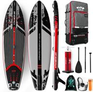 🏄 explore the outdoors with the water live inflatable stand up paddle board sup: perfect for youth and adults - comes with wheels backpack, adjustable floating fiberglass paddle, dual chamber pump, and sport camera mount logo