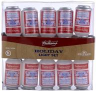 🍺 budweiser vintage can light set by kurt adler with 10 ul listed lights logo