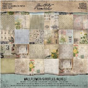 img 4 attached to 📜 Tim Holtz Idea-ology Wallflower Paper Stash: 36 Double-Sided Cardstock Sheets, Multicolored, Various Sizes (TH93110)