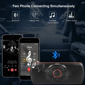 img 1 attached to NETVIP Bluetooth Handsfree Speakerphone: Wireless Car Kit & Portable Music Player with Back-Clip Speaker for Cell Phone - Siri/Google Assistant/TF Card Compatible