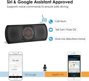 img 3 attached to NETVIP Bluetooth Handsfree Speakerphone: Wireless Car Kit & Portable Music Player with Back-Clip Speaker for Cell Phone - Siri/Google Assistant/TF Card Compatible