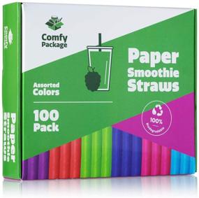 img 4 attached to 🥤 Jumbo Smoothie Straws - Pack of 100, Biodegradable & Assorted Color Options