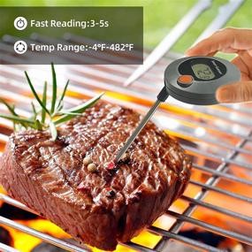 img 2 attached to 🔥 Smart Guesser Digital Meat Thermometer - Instant Read Kitchen Cooking Tool for Meat, Deep Frying, Baking, Grilling BBQ - Round Shape, Orange (UIE-OT-100)