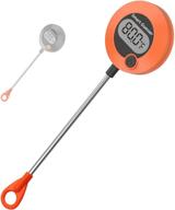 🔥 smart guesser digital meat thermometer - instant read kitchen cooking tool for meat, deep frying, baking, grilling bbq - round shape, orange (uie-ot-100) логотип