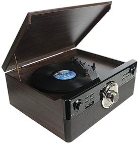 img 4 attached to 🎶 Versatile Vintage Vinyl Player with FM Radio, Bluetooth Speaker, and Multiple Playback Options