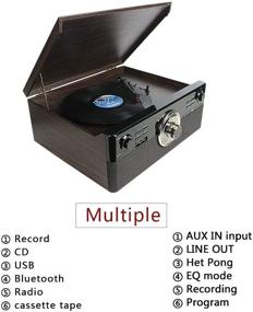 img 1 attached to 🎶 Versatile Vintage Vinyl Player with FM Radio, Bluetooth Speaker, and Multiple Playback Options