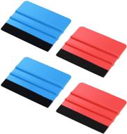 🔧 premium felt edge squeegee tool kit by blulu - 4 inch applicator for car vinyl wrap, window tint, wallpaper, decal sticker installation logo