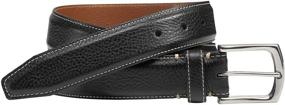 img 1 attached to 👔 Johnston & Murphy Top-Stitched Black Men's Belt - Must-Have Men's Accessory