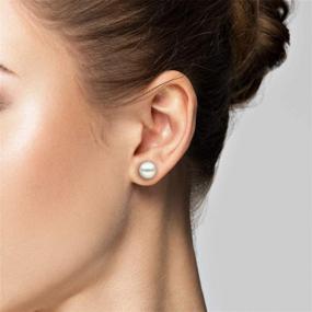 img 2 attached to 💎 Exquisite Pearl Saltwater Cultured Earrings: Girls' Jewelry Must-Have!