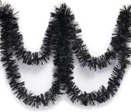 shimmering black metallic tinsel twist garland – 4 inches wide x 25 ft long: perfect decoration for festive occasions logo