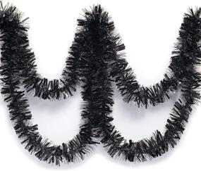 img 4 attached to Shimmering Black Metallic Tinsel Twist Garland – 4 inches Wide x 25 ft Long: Perfect Decoration for Festive Occasions